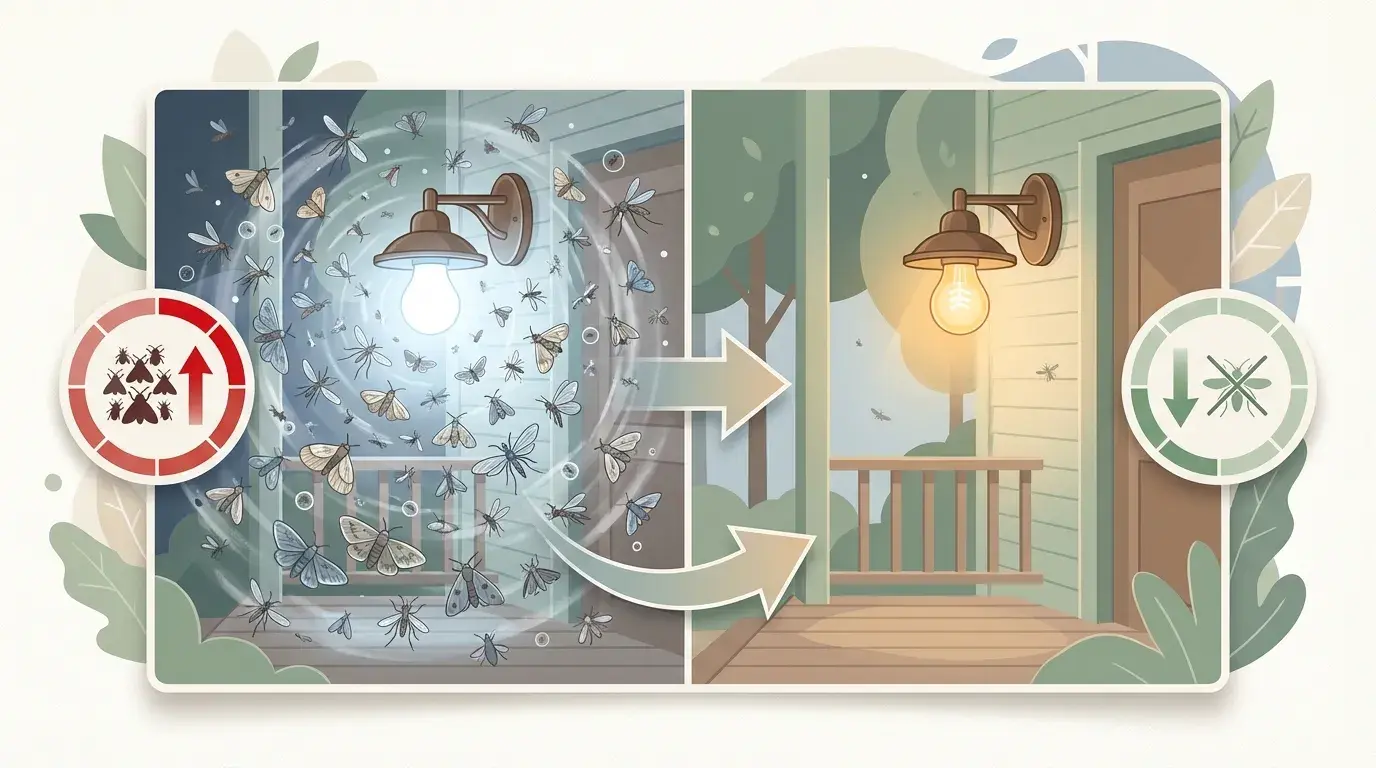 Infographic: Yellow light vs white - the effect on insects